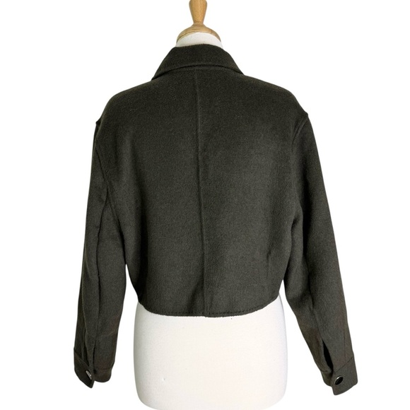 HOUSE OF HARLOW 1960 Wool Blend Cropped Jacket Olive Green Size S - Picture 5 of 11